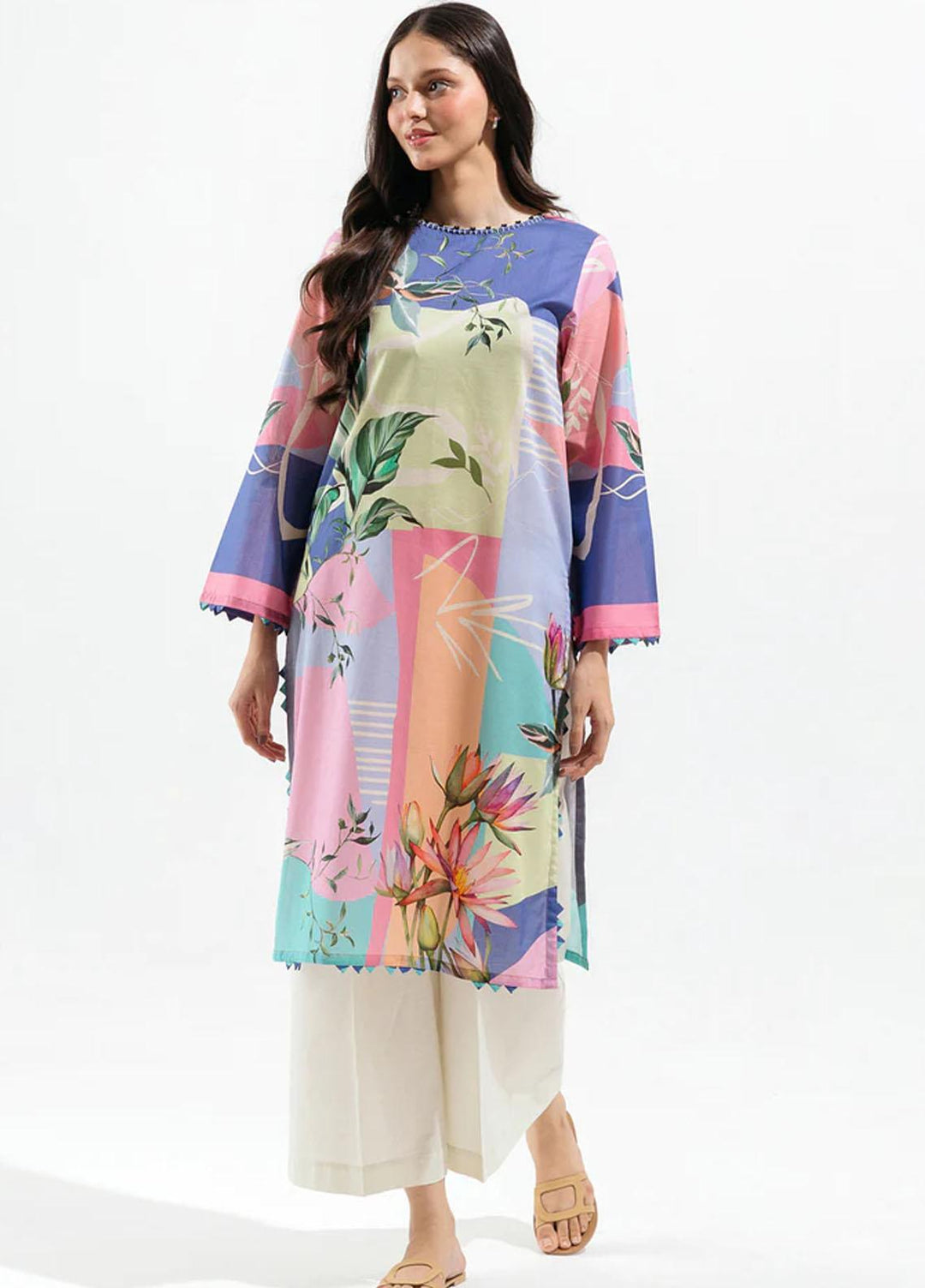 Beechtree Embroidered Lawn  Unstitched Kurties BT23US BT5S23U04 Colorant Vivid - Summer Collection