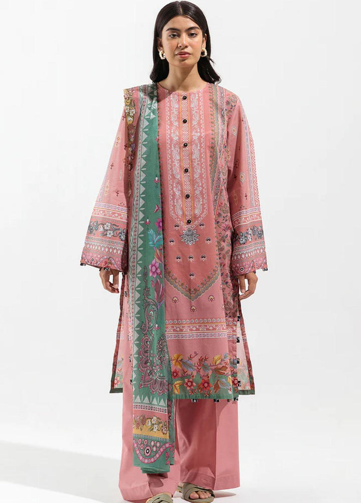 Beechtree Embroidered Lawn Suits Unstitched 3 Piece BT23US BT5S23U43 Mystic Rouge - Summer Collection