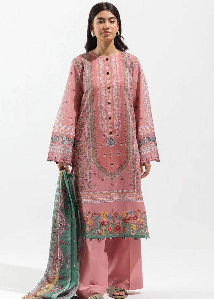 Beechtree Embroidered Lawn Suits Unstitched 3 Piece BT23US BT5S23U43 Mystic Rouge - Summer Collection