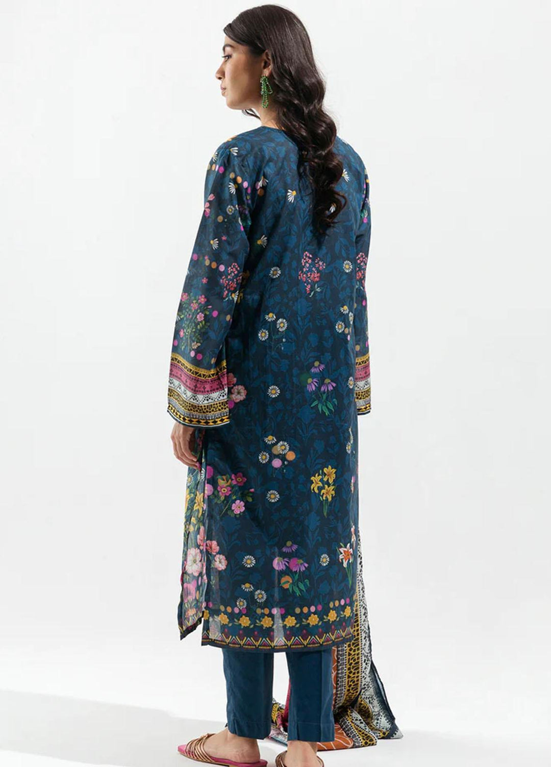 Beechtree Embroidered Lawn Suits Unstitched 3 Piece BT23US BT5S23U44 Vivid Orchid - Summer Collection