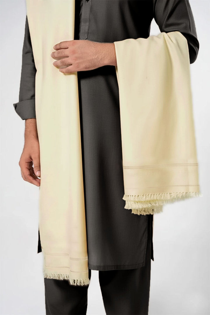 Divinely Crafted Solids Mens Shawls 1 Piece Wool Beige DCSHAWL23-002 - Winter Collection