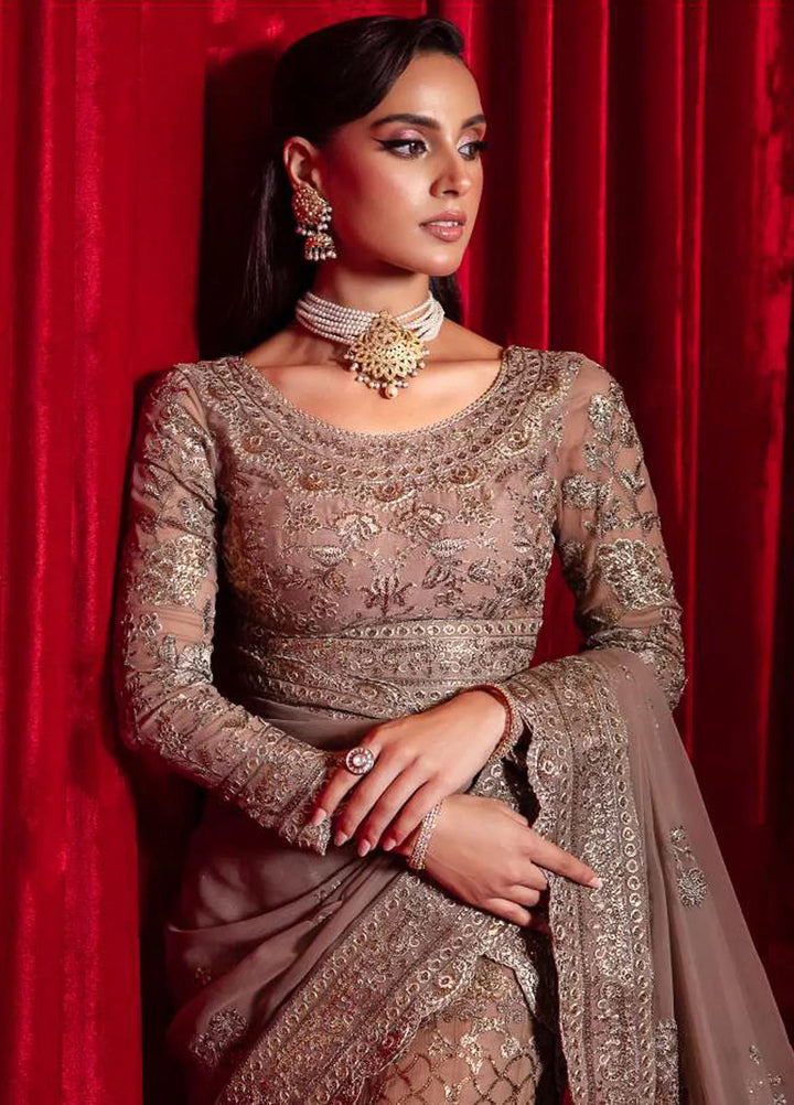 Bekhudi By Asim Jofa Embroidered Chiffon Saree Unstitched AJ23B AJBK-10 - Luxury Collection