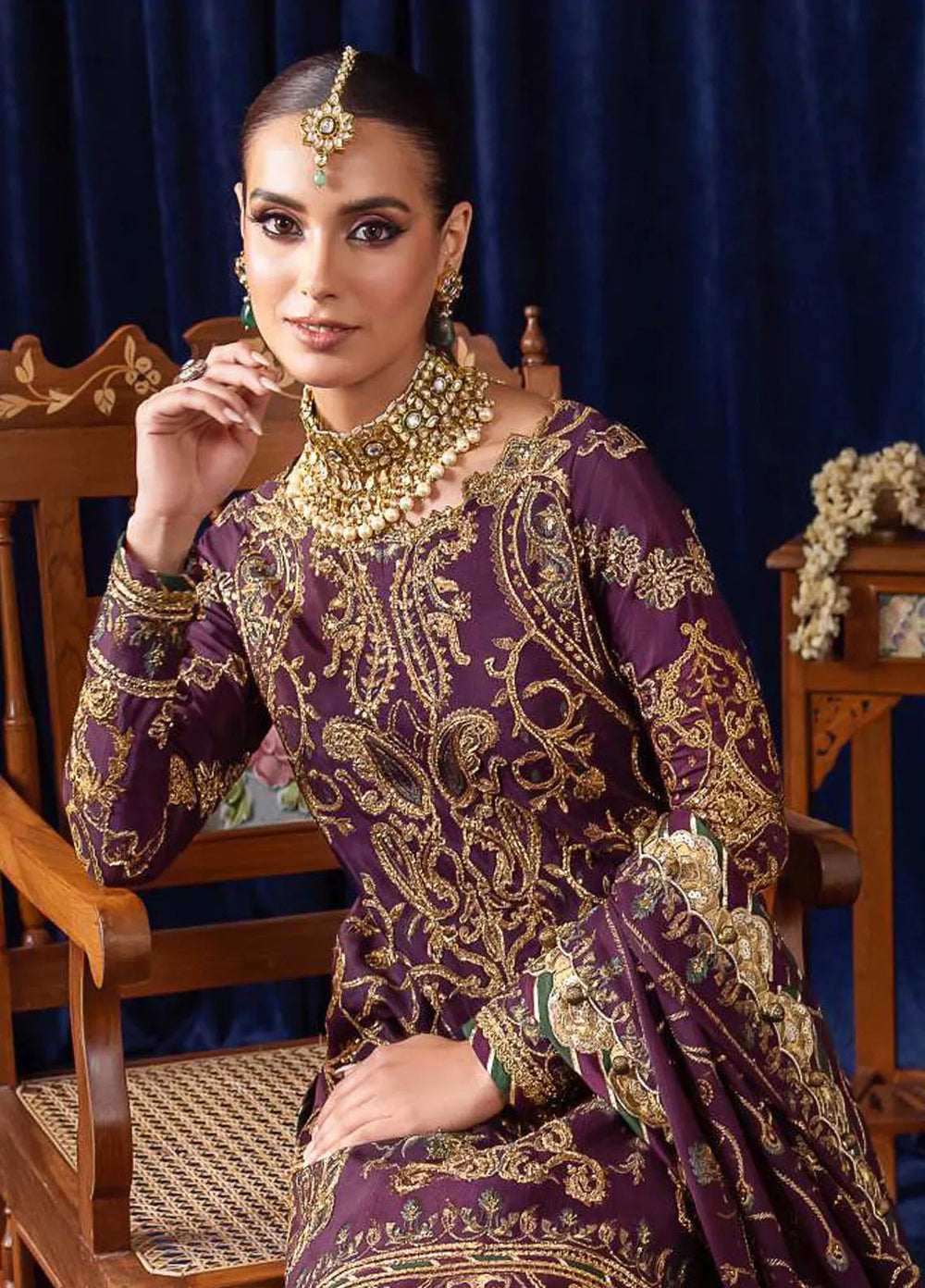 Bekhudi By Asim Jofa Embroidered Raw Silk Unstitched Suit 3 Piece AJ23B AJBK-07 - Luxury Collection