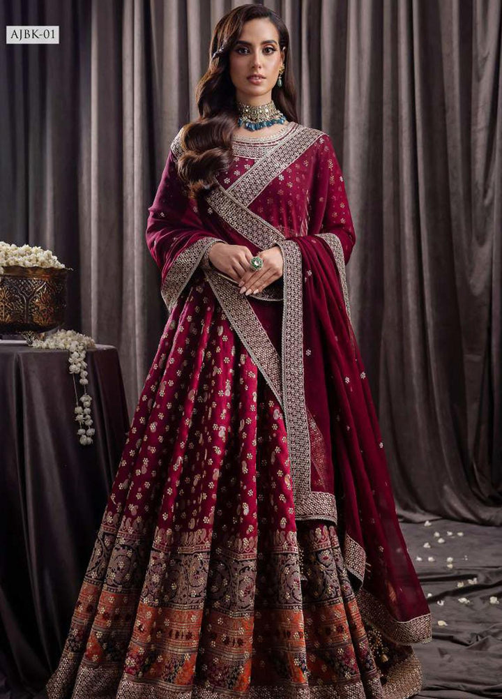 Bekhudi By Asim Jofa Embroidered Chiffon Suits Unstitched 3 Piece AJ23B AJBK-01 - Luxury Collection