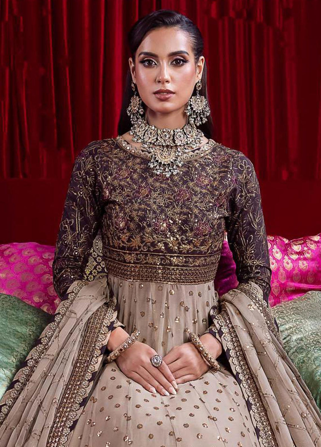 Bekhudi By Asim Jofa Embroidered Cotton Silk Suits Unstitched 3 Piece AJ23B AJBK-05 - Luxury Collection