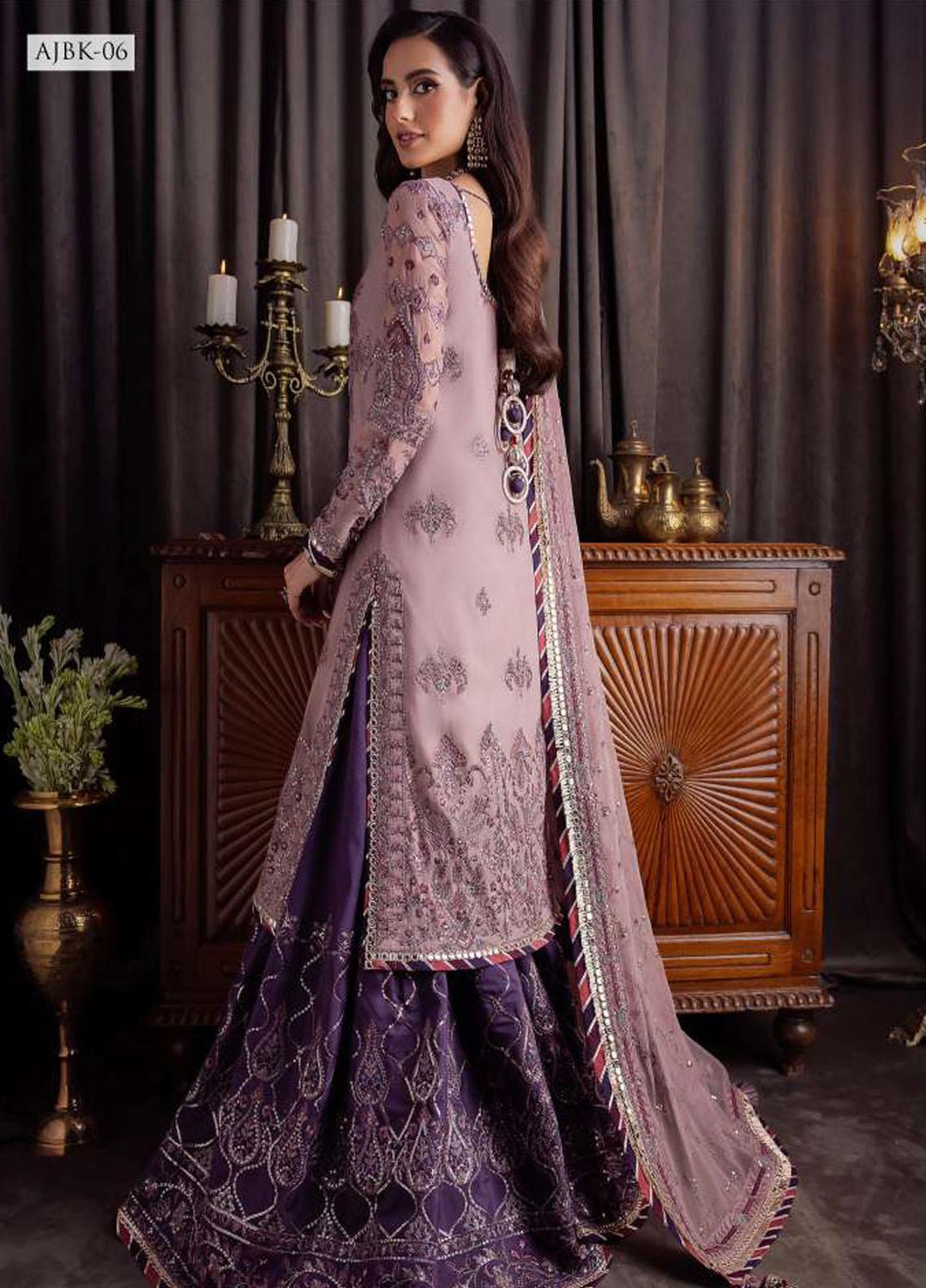 Bekhudi By Asim Jofa Embroidered Chiffon Suits Unstitched 3 Piece AJ23B AJBK-06 - Luxury Collection