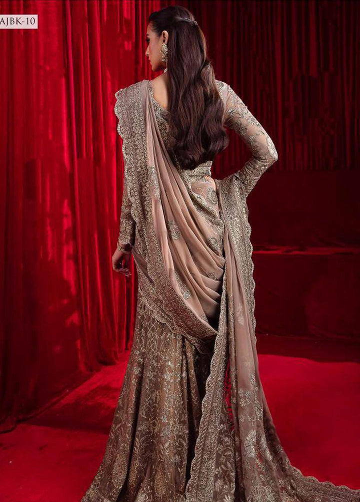 Bekhudi By Asim Jofa Embroidered Chiffon  Unstitched Saree AJ23B AJBK-10 - Luxury Collection