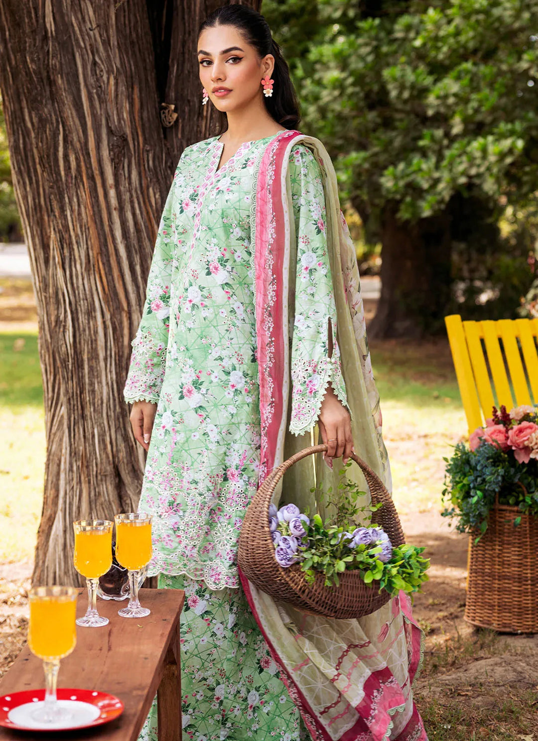 Bella By Fiona Embroidered Chikankari Suit Unstitched 3 Piece FO24B Giglio - Summer Collection