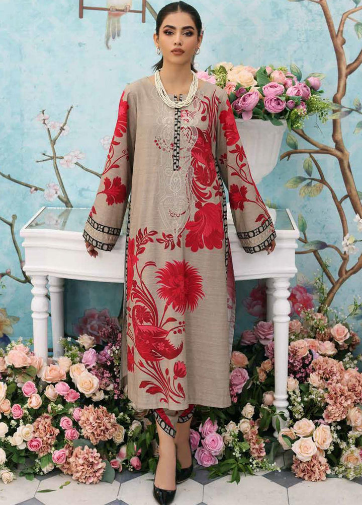 Belle By Charizma Embroidered Khaddar Suits Unstitched 2 Piece CRZ23-K2 BLW3-04 - Winter Collection