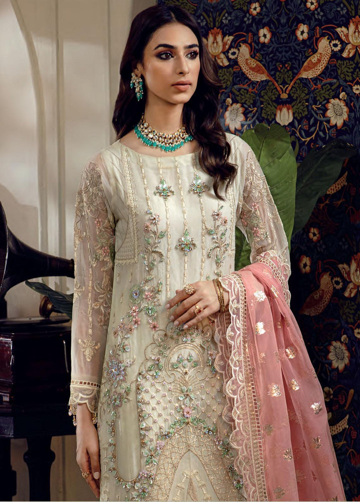 Belle Robe by Emaan Adeel Embroidered Chiffon Suits Unstitched 3 Piece EA21BR BL-01 - Luxury Collection