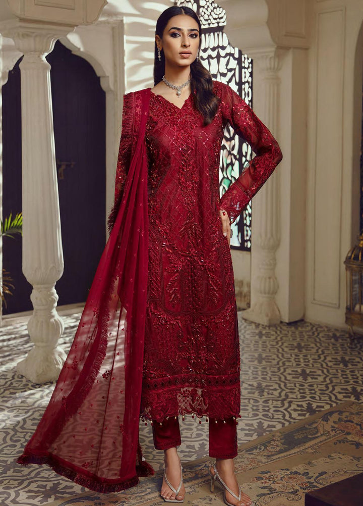Belle Robe by Emaan Adeel Embroidered Organza Suits Unstitched 3 Piece EA21BR BL-02 - Luxury Collection