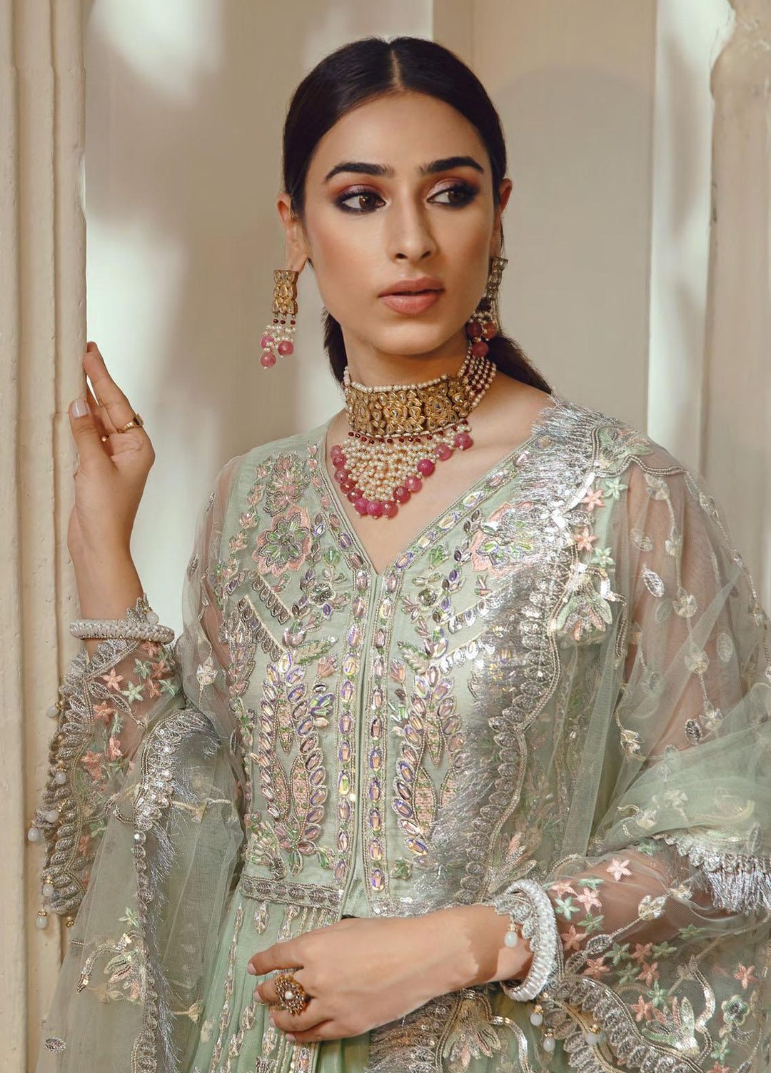 Belle Robe by Emaan Adeel Embroidered Net Suits Unstitched 3 Piece EA21BR BL-03 - Luxury Collection