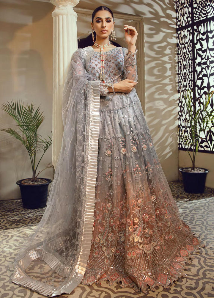Belle Robe by Emaan Adeel Embroidered Net Suits Unstitched 3 Piece EA21BR BL-06 - Luxury Collection