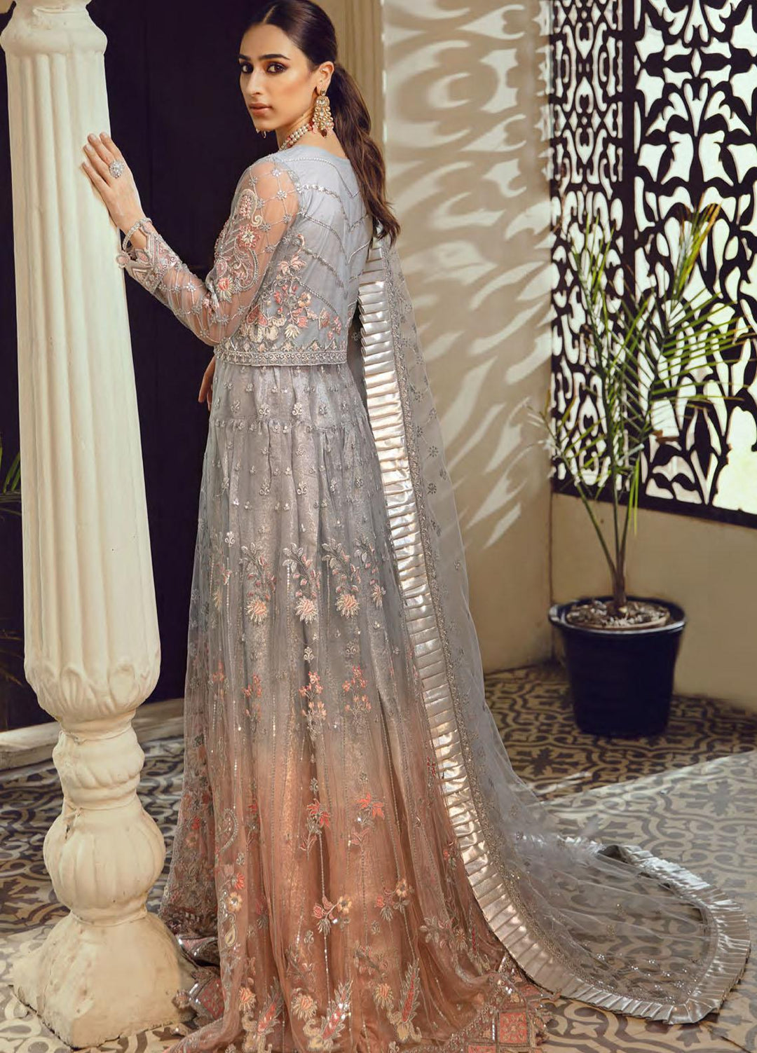 Belle Robe by Emaan Adeel Embroidered Net Suits Unstitched 3 Piece EA21BR BL-06 - Luxury Collection