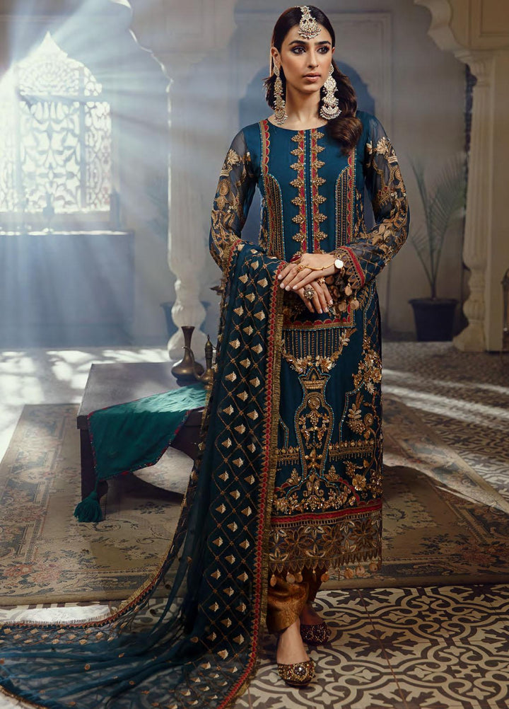Belle Robe by Emaan Adeel Embroidered Chiffon Suits Unstitched 3 Piece EA21BR BL-07 - Luxury Collection
