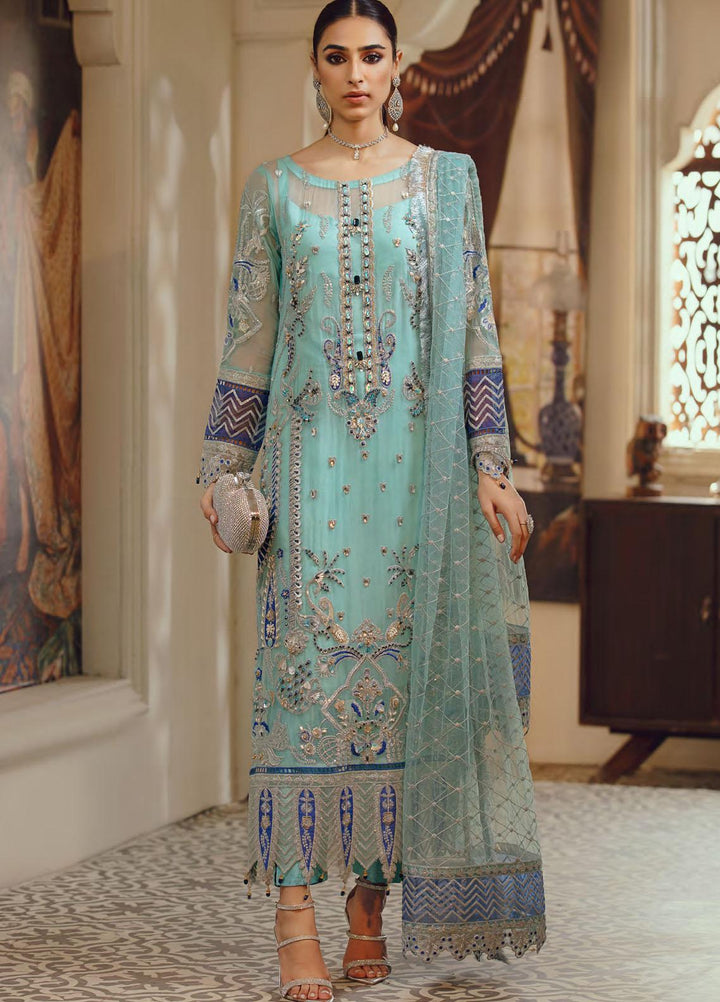 Belle Robe by Emaan Adeel Embroidered Chiffon Suits Unstitched 3 Piece EA21BR BL-08 - Luxury Collection