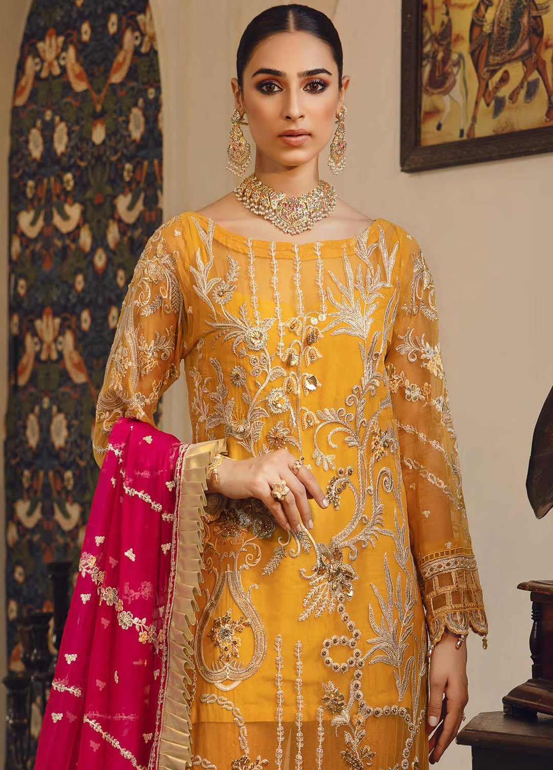Belle Robe by Emaan Adeel Embroidered Chiffon Suits Unstitched 3 Piece EA21BR BL-09 - Luxury Collection