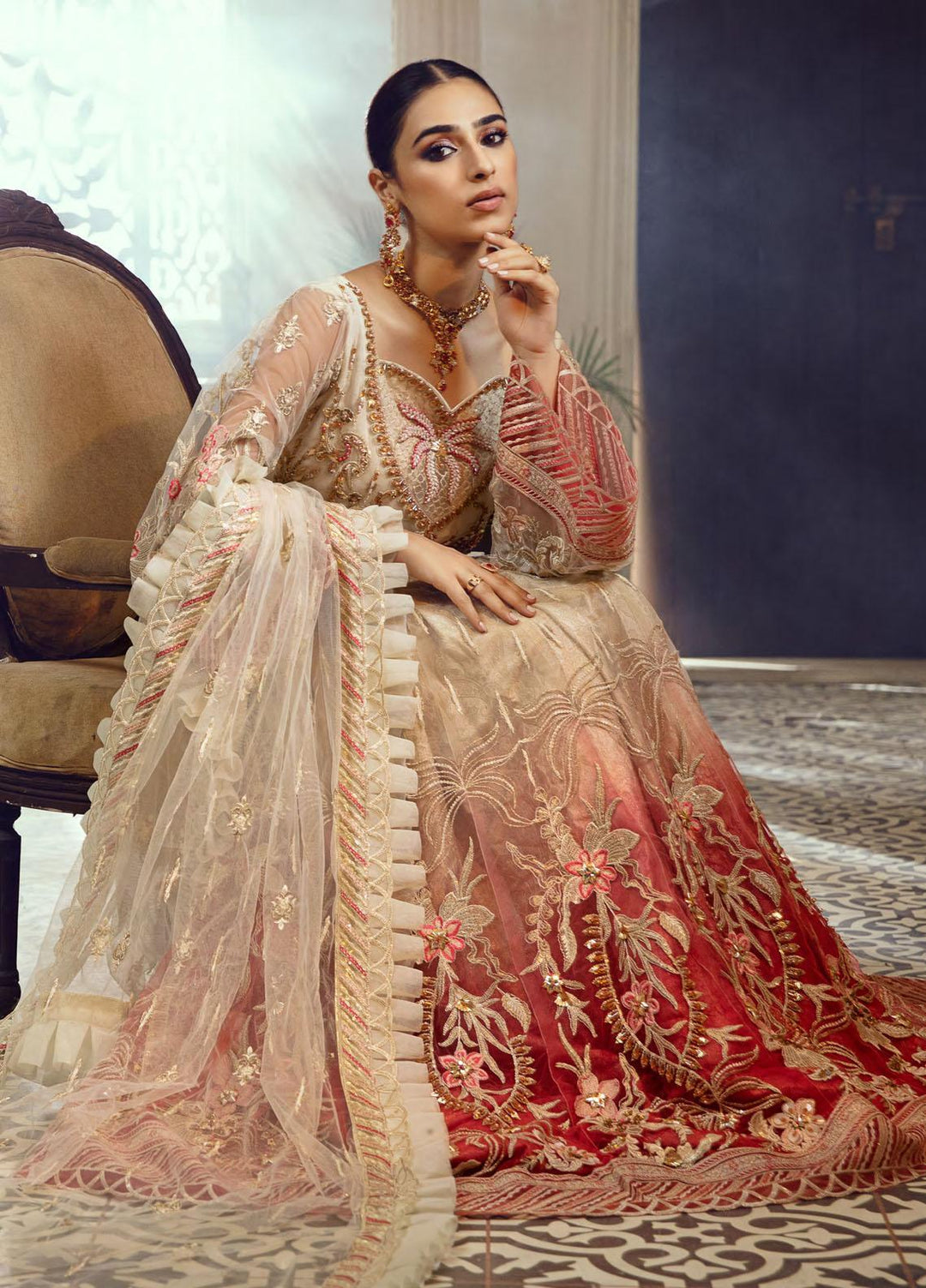 Belle Robe by Emaan Adeel Embroidered Net Suits Unstitched 3 Piece EA21BR BL-10 - Luxury Collection