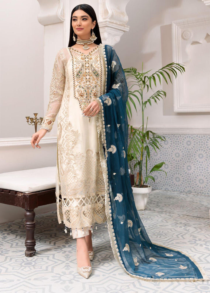 Belle Robe by Emaan Adeel Embroidered Organza Suits Unstitched 3 Piece EA22-BR3 305 - Luxury Collection