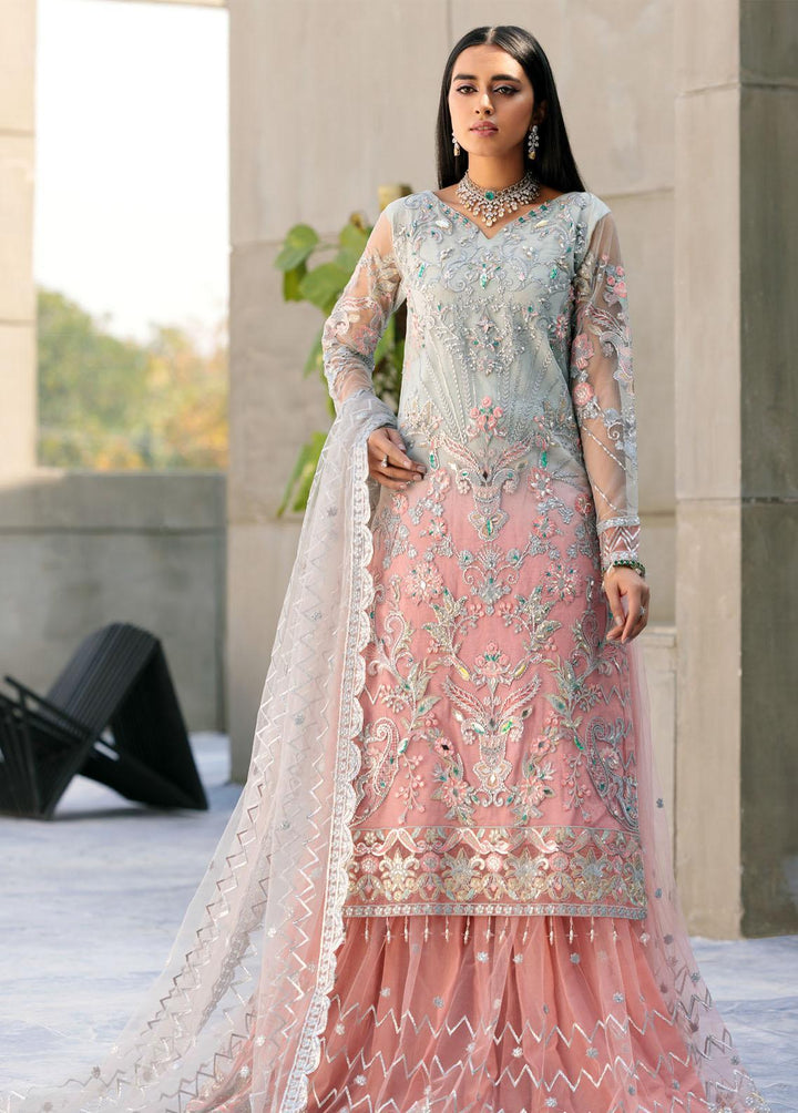 Belle Robe by Emaan Adeel Embroidered Net Suits Unstitched 3 Piece EA22-BR4 BL-401 - Luxury Collection