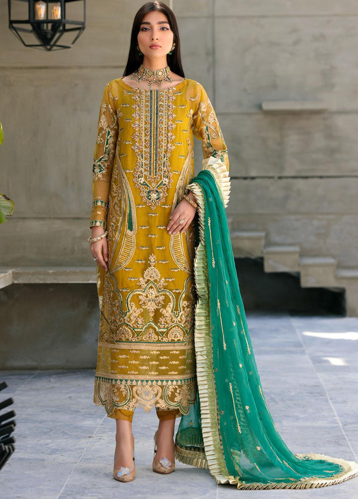 Belle Robe by Emaan Adeel Embroidered Organza Suits Unstitched 3 Piece EA22-BR4 BL-403 - Luxury Collection