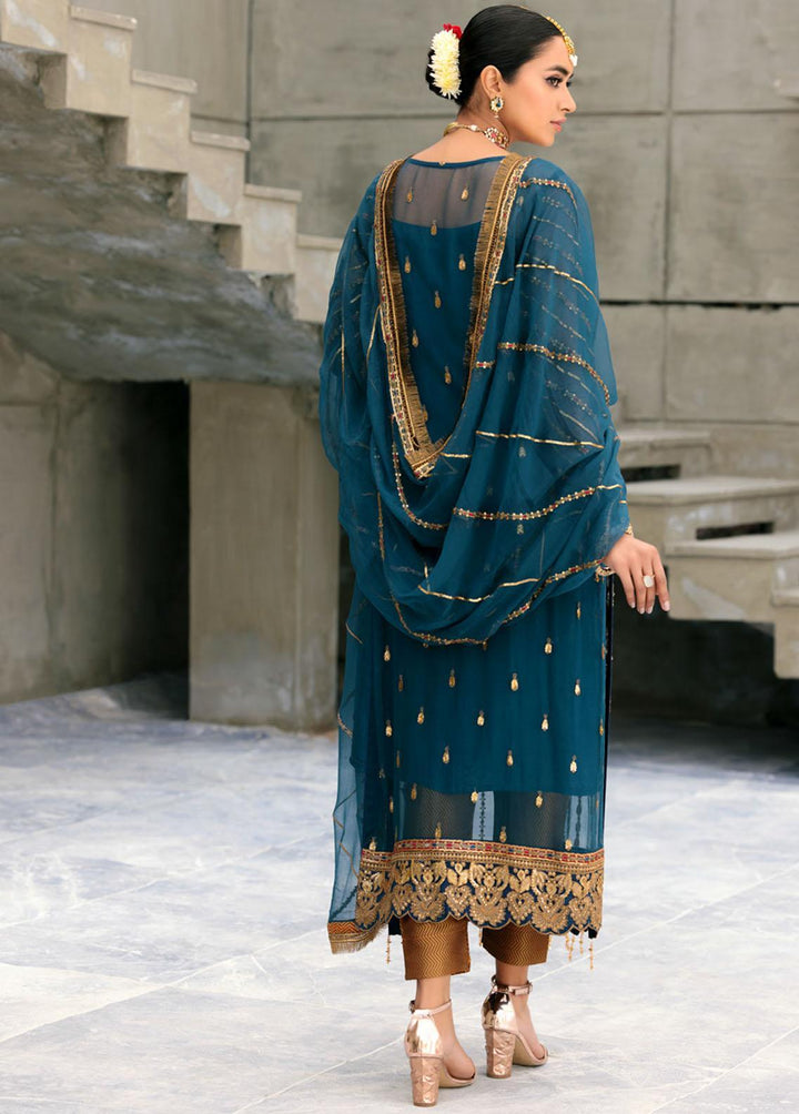 Belle Robe by Emaan Adeel Embroidered Chiffon Suits Unstitched 3 Piece EA22-BR4 BL-404 - Luxury Collection
