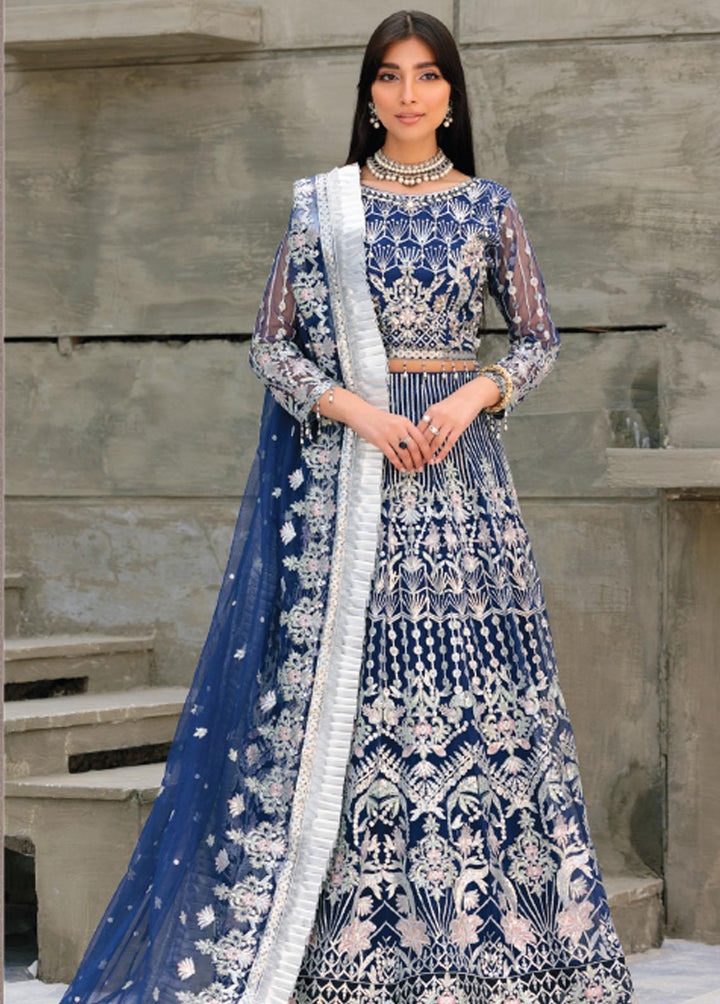 Belle Robe by Emaan Adeel Embroidered Net Suits Unstitched 3 Piece EA22-BR4 BL-407 - Luxury Collection