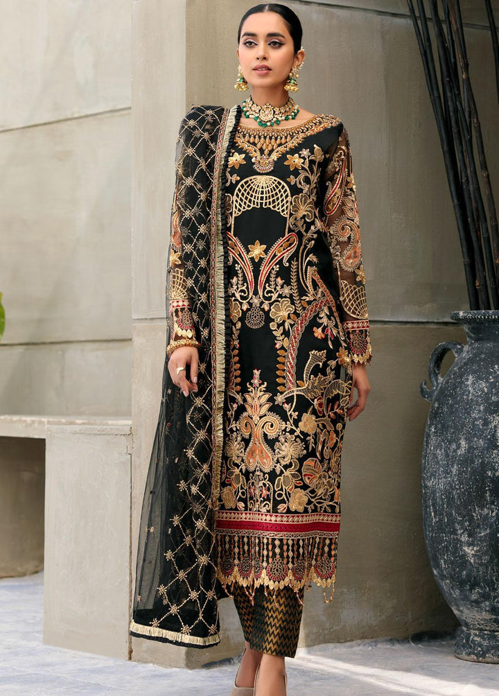 Belle Robe by Emaan Adeel Embroidered Organza Suits Unstitched 3 Piece EA22-BR4 BL-408 - Luxury Collection