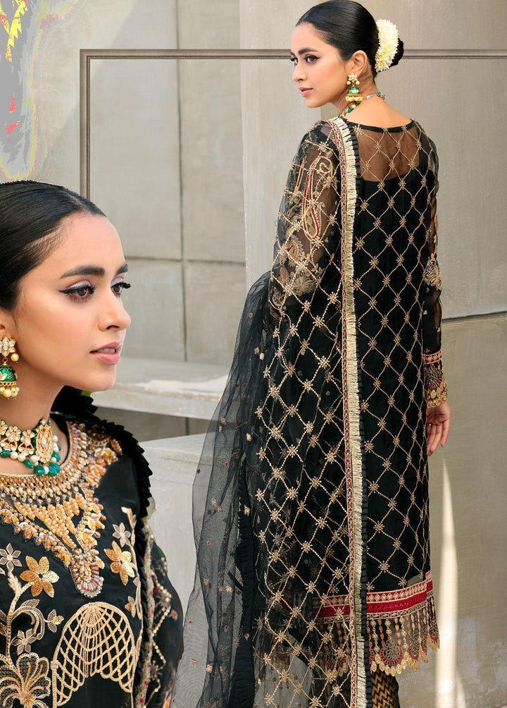 Belle Robe by Emaan Adeel Embroidered Organza Suits Unstitched 3 Piece EA22-BR4 BL-408 - Luxury Collection