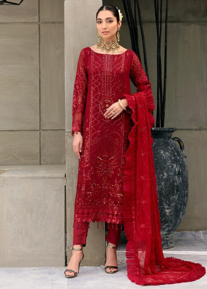 Belle Robe by Emaan Adeel Embroidered Organza Suits Unstitched 3 Piece EA22-BR4 BL-409 - Luxury Collection
