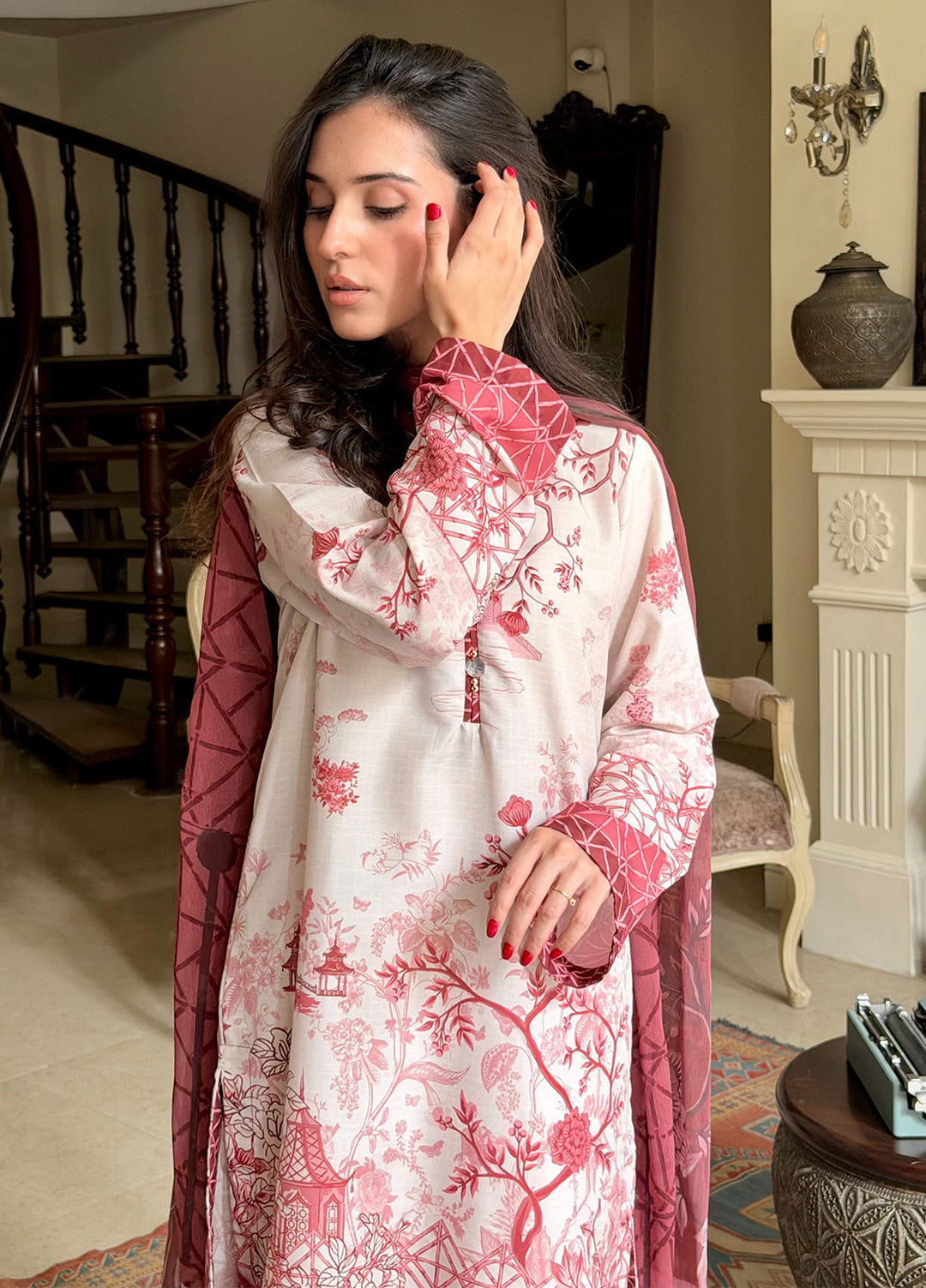 Bella Vacanza by Sahane RTW Printed Poly 3 Piece Suit PY7007 Casual Collection