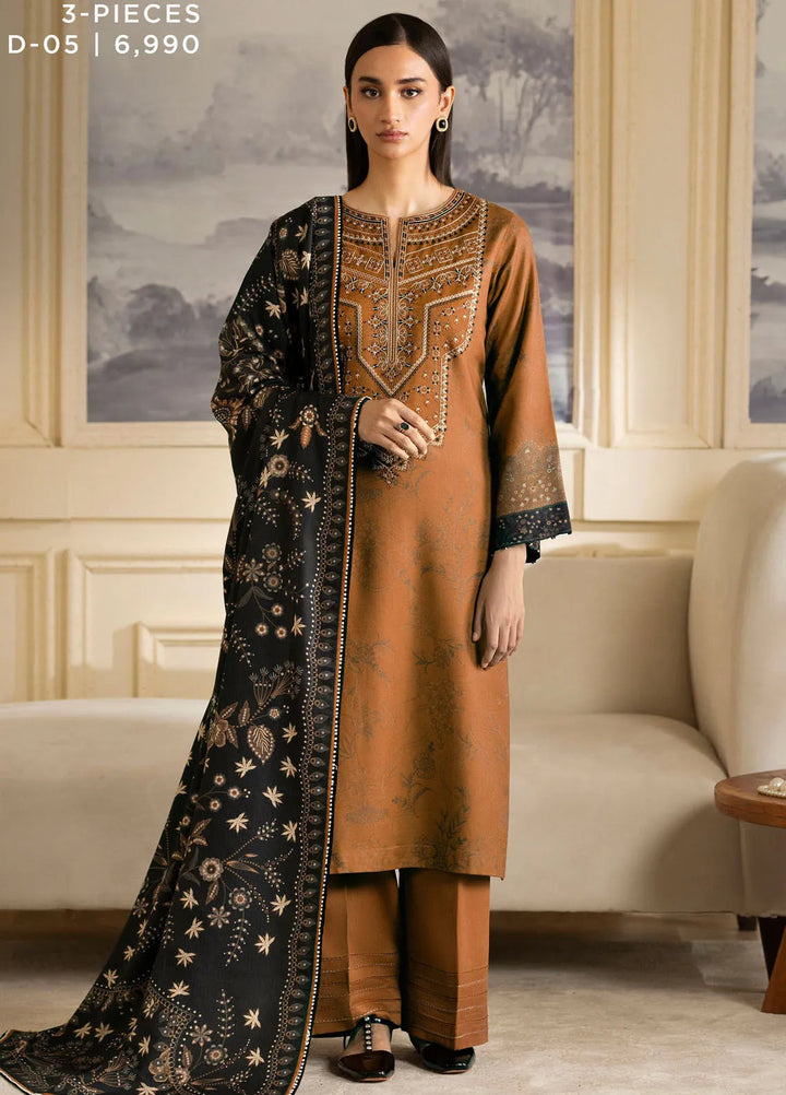 Bellini By Seran Embroidered Cotail Suit Unstitched 3 Piece SRN24BW D-05 Mira - Winter Collection