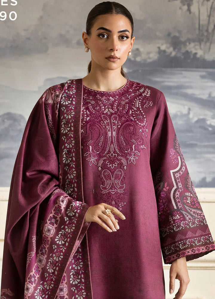 Bellini By Seran Embroidered Khaddar Suit Unstitched 3 Piece SRN24BW D-01 Elora - Winter Collection