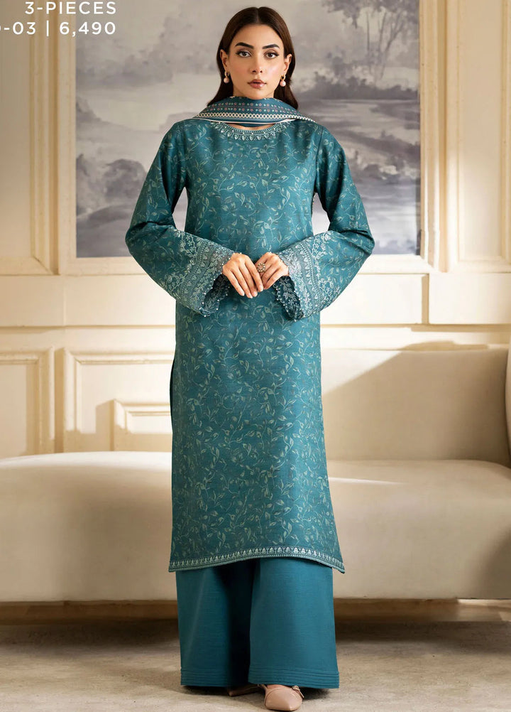 Bellini By Seran Embroidered Khaddar Suit Unstitched 3 Piece SRN24BW D-03 Leona - Winter Collection