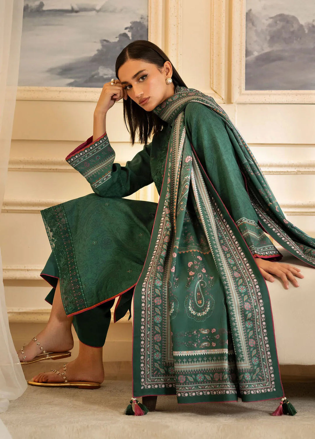 Bellini By Seran Embroidered Viscose Suit Unstitched 3 Piece SRN24BW D-10 Noelle - Winter Collection
