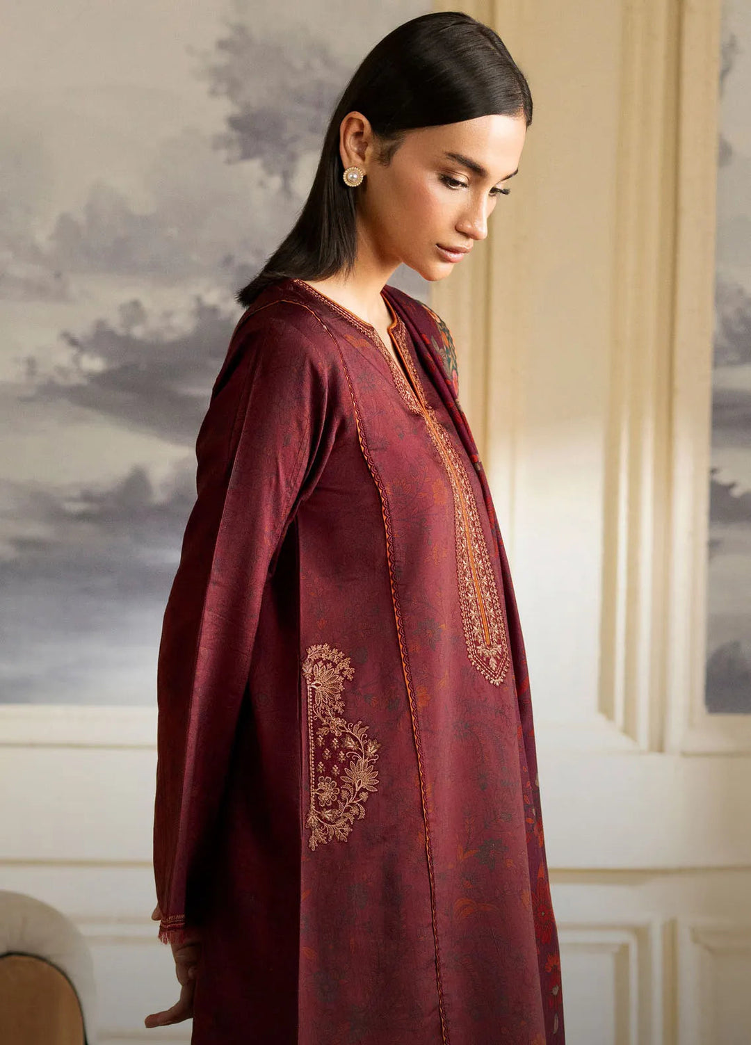 Bellini By Seran Embroidered Viscose Suit Unstitched 3 Piece SRN24BW D-11 Valia - Winter Collection