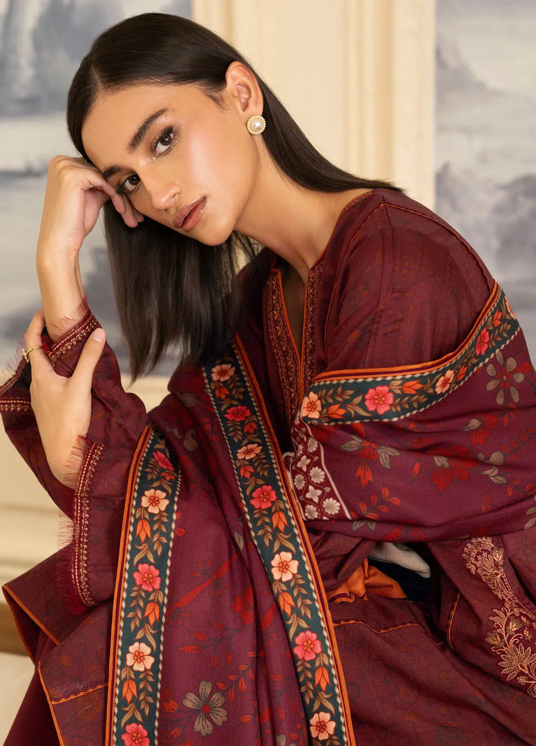 Bellini By Seran Embroidered Viscose Suit Unstitched 3 Piece SRN24BW D-11 Valia - Winter Collection