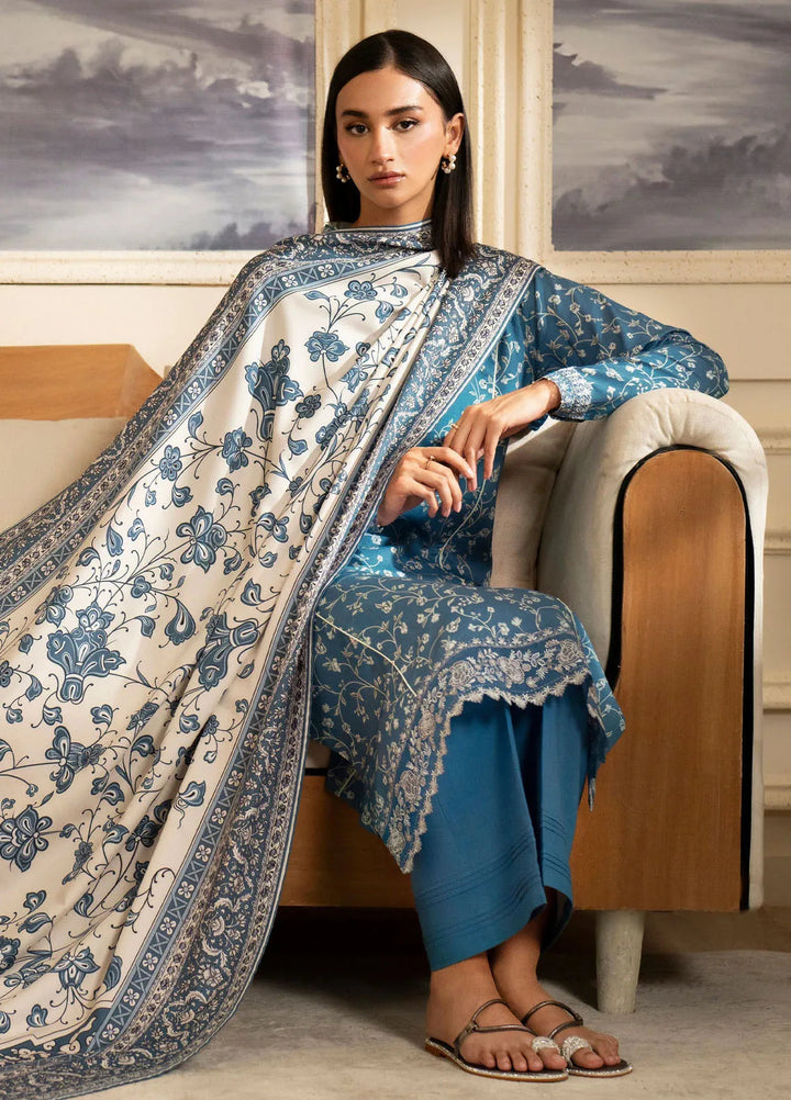 Bellini By Seran Embroidered Viscose Suit Unstitched 3 Piece SRN24BW D-12 Rina - Winter Collection