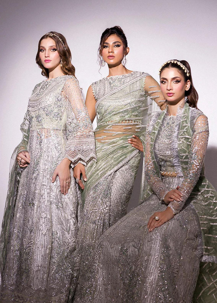 Mushq Embroidered Net Suits Unstitched 3 Piece MQ24BM BOM-01 Ocean Wave - Luxury Collection