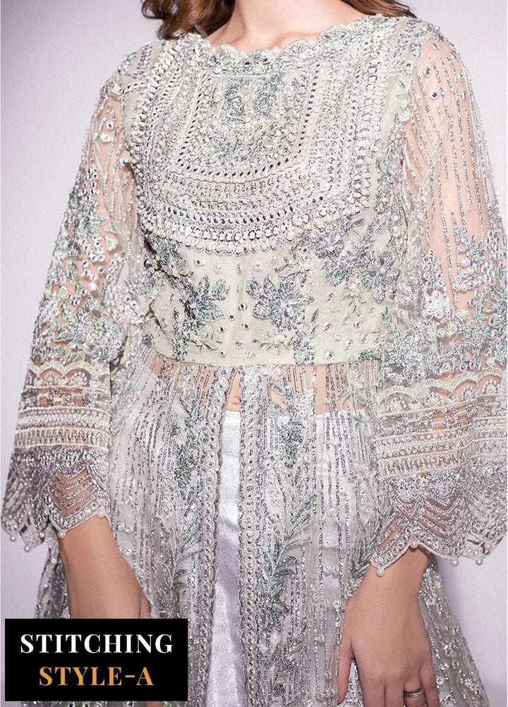 Mushq Embroidered Net Suits Unstitched 3 Piece MQ24BM BOM-01 Ocean Wave - Luxury Collection