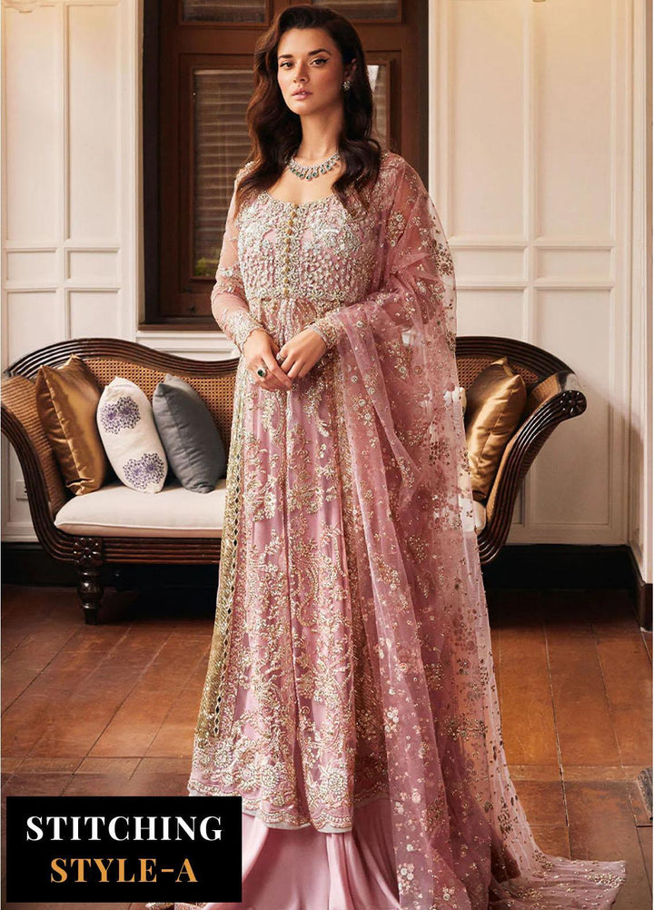 Mushq Embroidered Net Suits Unstitched 4 Piece MQ24BM BOM-04 Luster - Luxury Collection