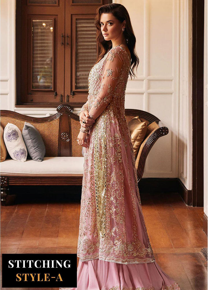 Mushq Embroidered Net Suits Unstitched 4 Piece MQ24BM BOM-04 Luster - Luxury Collection