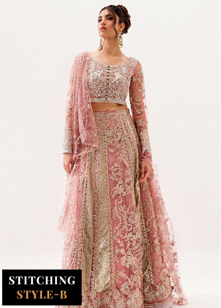 Mushq Embroidered Net Suits Unstitched 4 Piece MQ24BM BOM-04 Luster - Luxury Collection