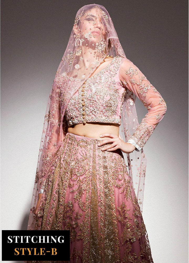 Mushq Embroidered Net Suits Unstitched 4 Piece MQ24BM BOM-04 Luster - Luxury Collection