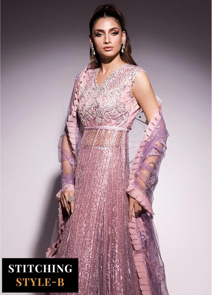 Mushq Embroidered Net Suits Unstitched 4 Piece MQ24BM BOM-05 Mabel - Luxury Collection