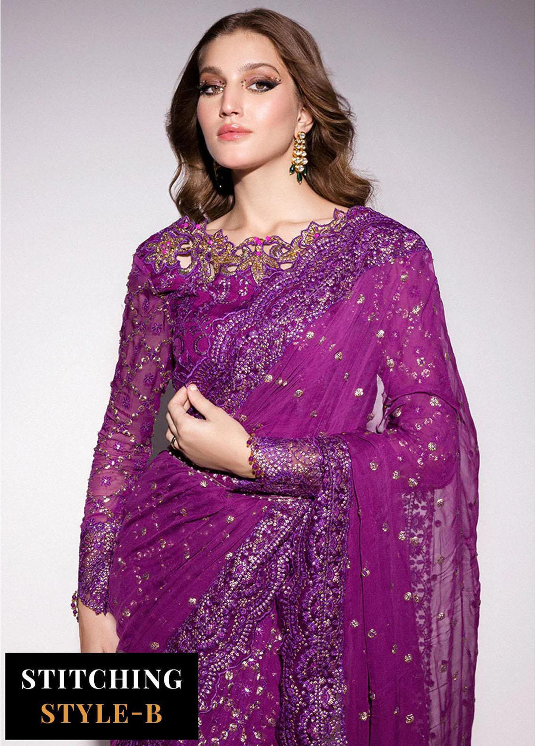 Mushq Embroidered Chiffon Suits Unstitched 4 Piece MQ24BM BOM-09 Gulaab - Luxury Collection