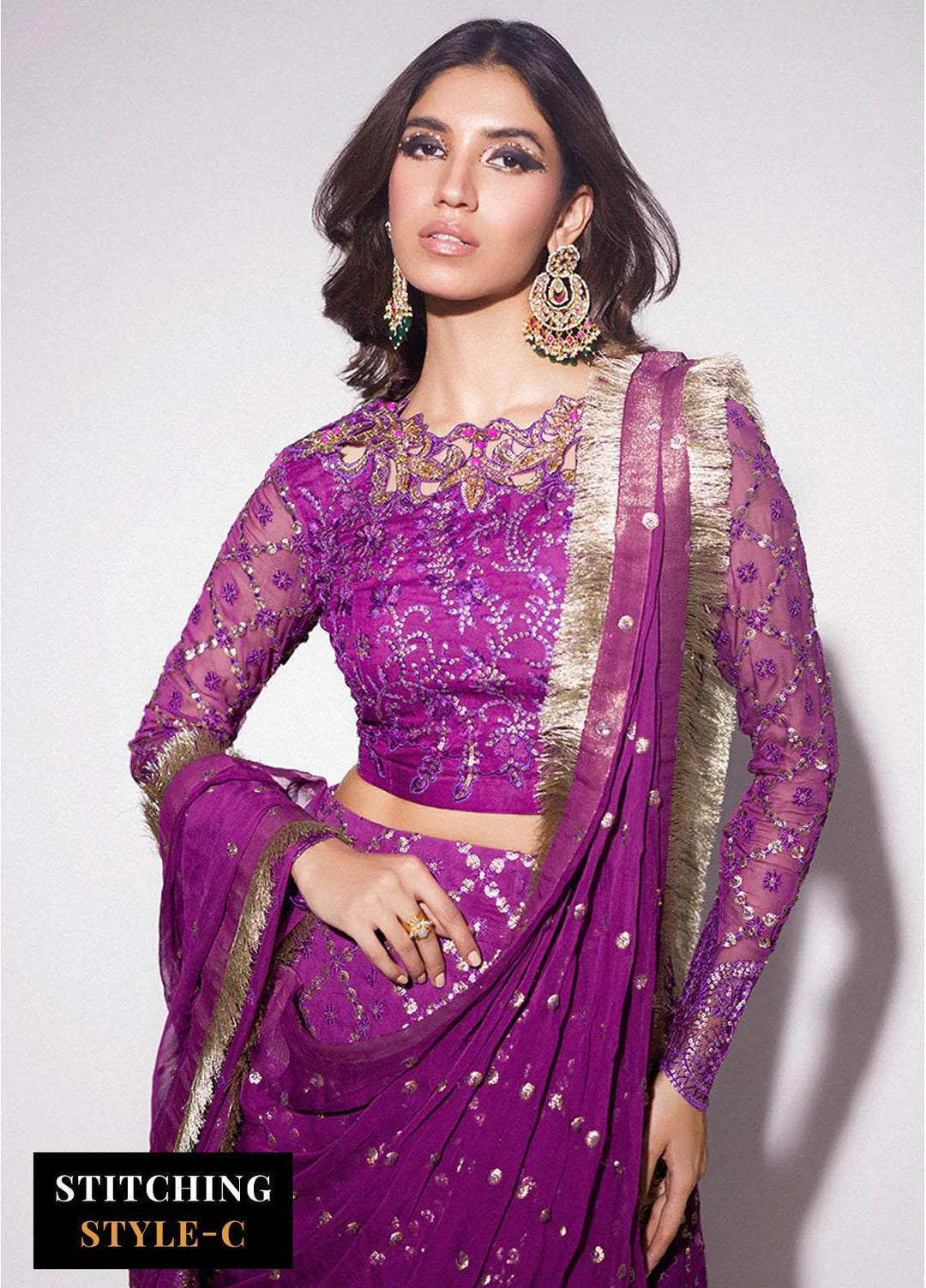 Mushq Embroidered Chiffon Suits Unstitched 4 Piece MQ24BM BOM-09 Gulaab - Luxury Collection