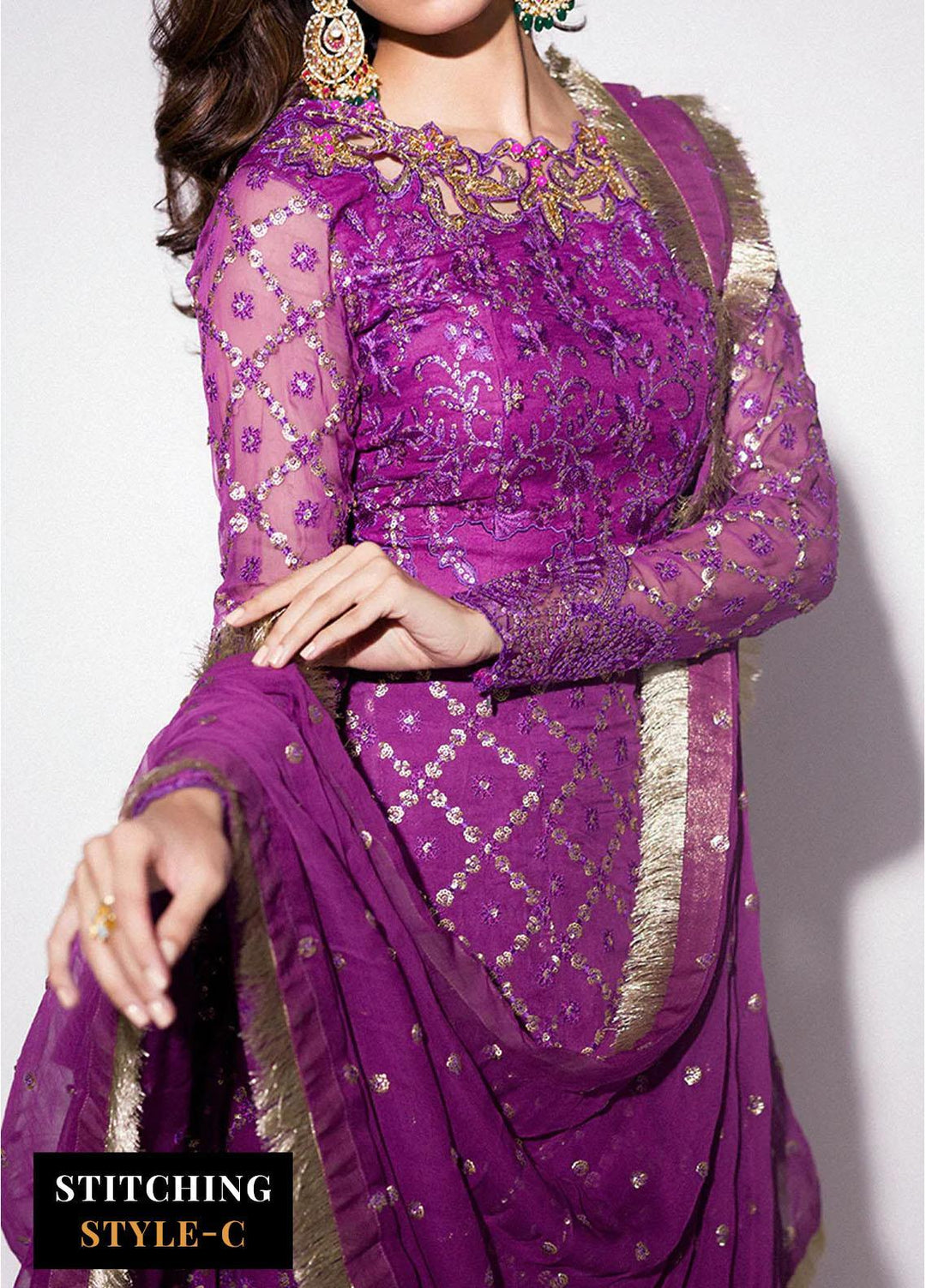 Mushq Embroidered Chiffon Suits Unstitched 4 Piece MQ24BM BOM-09 Gulaab - Luxury Collection