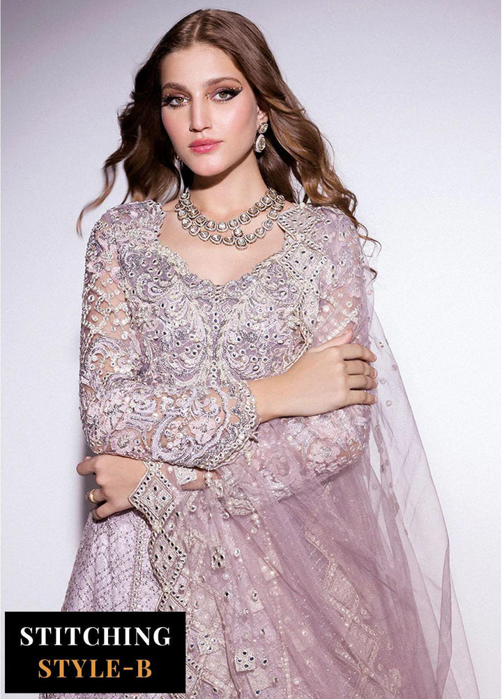 Mushq Embroidered Net Suits Unstitched 3 Piece MQ24BM BOM-10 Evening Haze - Luxury Collection