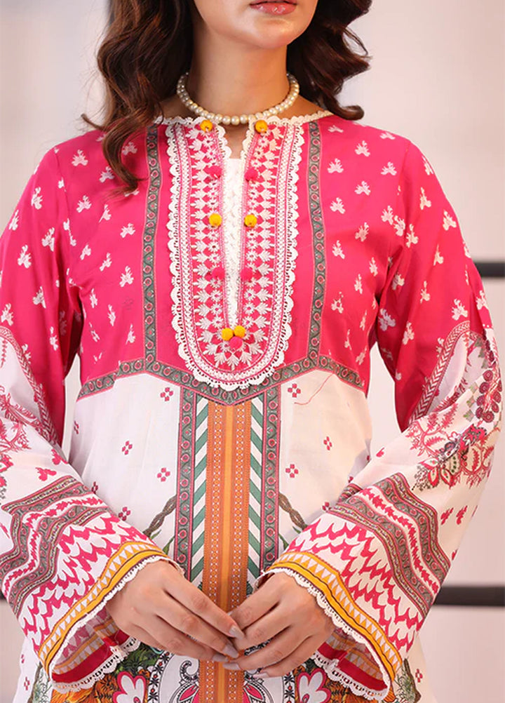 La Elise Women Unstitched Embroidered Lawn 3 Piece Suit 0001207 Sarah - Festive Collection